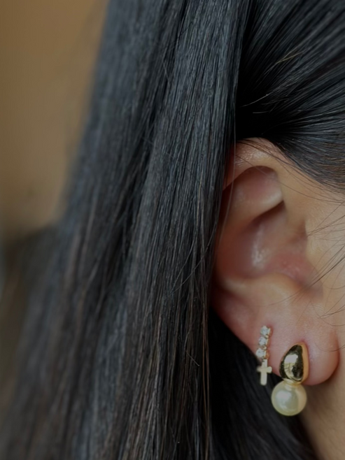 Cross Tennis Chain Earrings